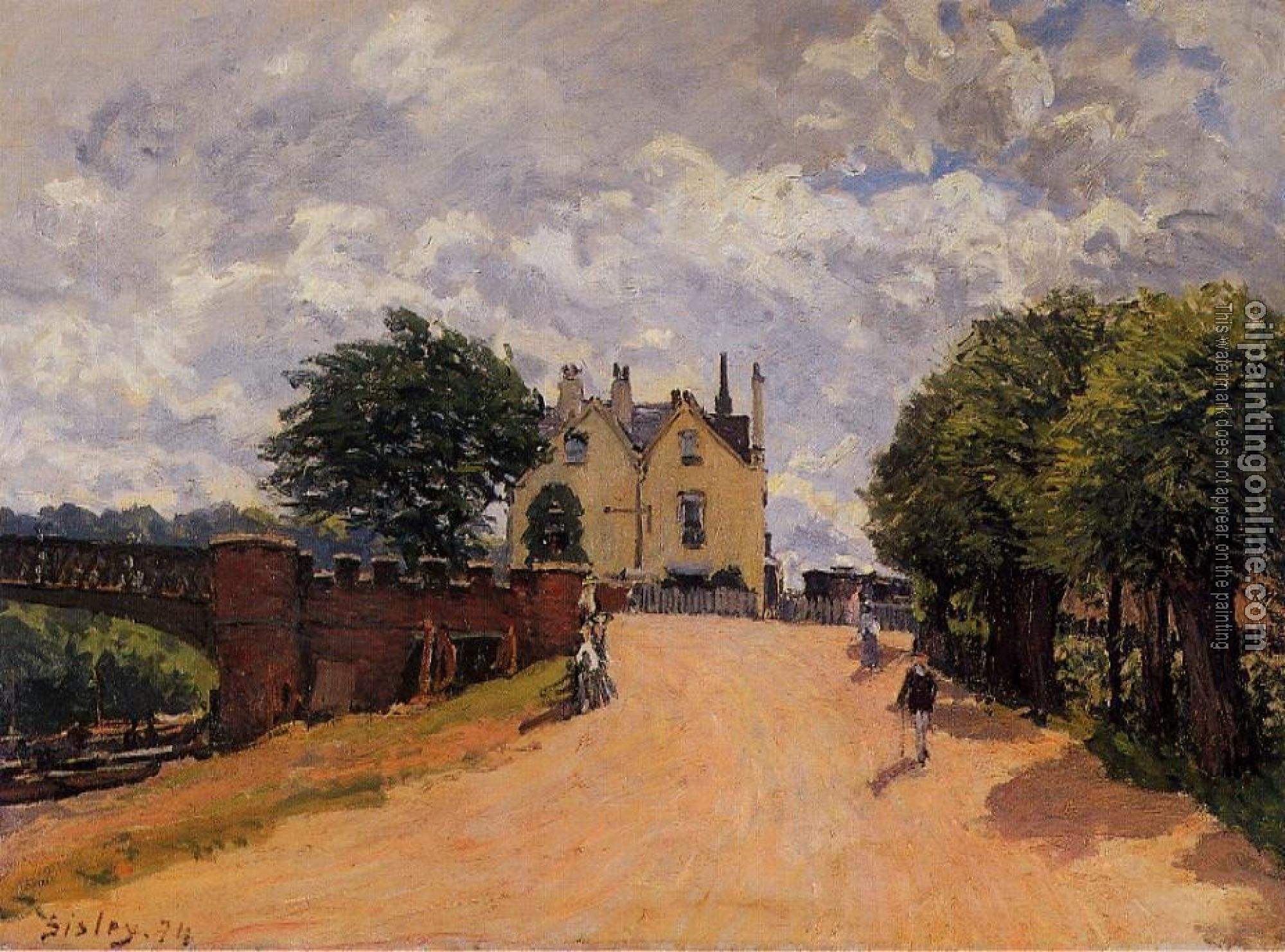 Sisley, Alfred - Inn at East Molesey with Hampton Court Bridge